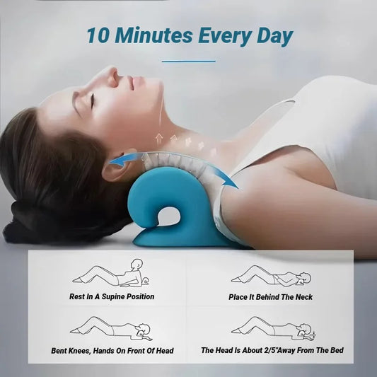 Ergonomic Cervical Neck Traction Pillow for shoulder and neck tension relief