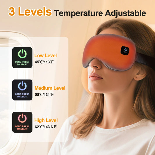 Smart Heated Eye Mask with compression for dry eyes and relaxation